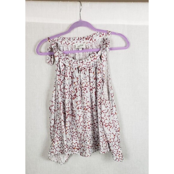 Joie Tank Top Womens 1X Silk Sleeveless Blouse Tie Shoulder Multicolor Floral - Picture 1 of 9